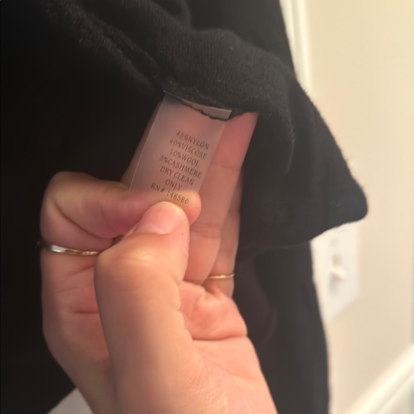 Black Cashmere Blend Wrap Sweater - Picture 3 of 3